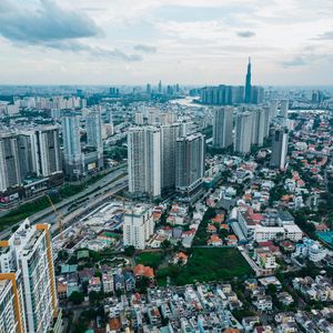 Preview wallpaper city, buildings, aerial view, cityscape, metropolis