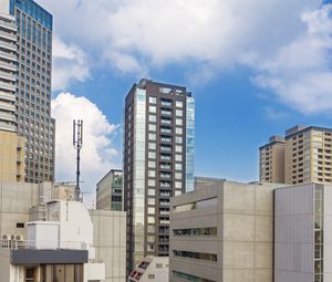 Preview wallpaper city, buildings, aerial view, architecture, road