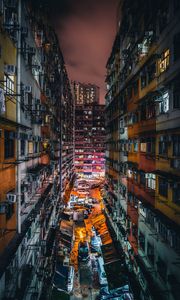 Preview wallpaper city, buildings, architecture, street, night, backlight