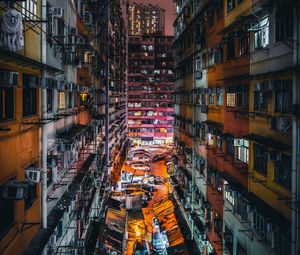 Preview wallpaper city, buildings, architecture, street, night, backlight