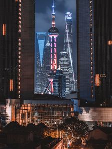 Preview wallpaper city, buildings, architecture, night, metropolis