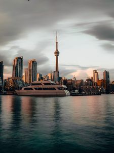 Preview wallpaper city, buildings, architecture, coast, water