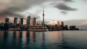 Preview wallpaper city, buildings, architecture, coast, water