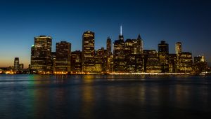 Preview wallpaper city, buildings, architecture, coast, manhattan, new york