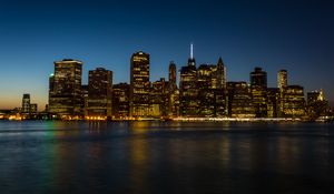 Preview wallpaper city, buildings, architecture, coast, manhattan, new york