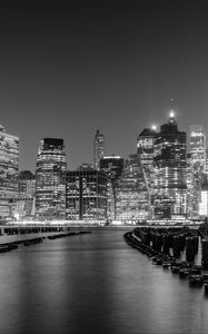 Preview wallpaper city, buildings, architecture, bw, new york