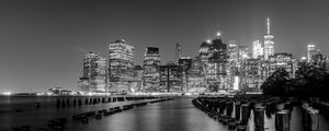 Preview wallpaper city, buildings, architecture, bw, new york