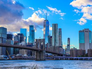 Preview wallpaper city, buildings, architecture, modern, bridge