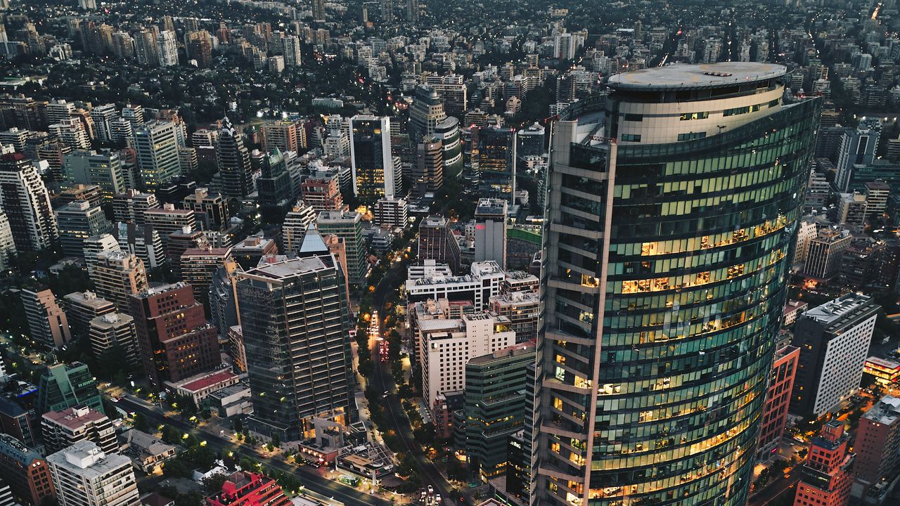 Wallpaper city, buildings, architecture, lights, road