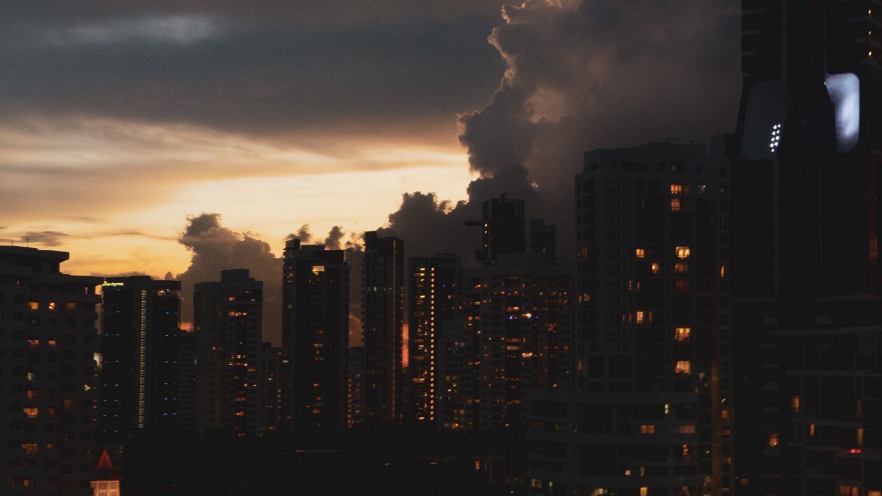 Wallpaper city, buildings, architecture, skyscrapers, evening