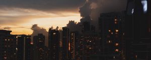Preview wallpaper city, buildings, architecture, skyscrapers, evening