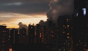 Preview wallpaper city, buildings, architecture, skyscrapers, evening