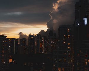 Preview wallpaper city, buildings, architecture, skyscrapers, evening