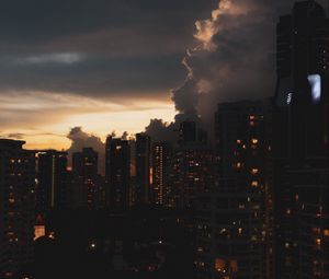 Preview wallpaper city, buildings, architecture, skyscrapers, evening
