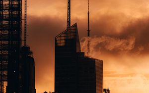 Preview wallpaper city, buildings, architecture, sunset, silhouette