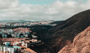 Preview wallpaper city, buildings, architecture, rocks, slope