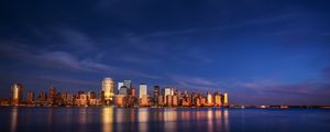 Preview wallpaper city, buildings, architecture, coast, reflection