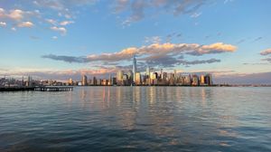 Preview wallpaper city, buildings, architecture, sea, sky