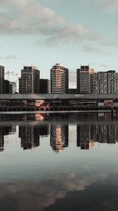Preview wallpaper city, buildings, architecture, water, reflection