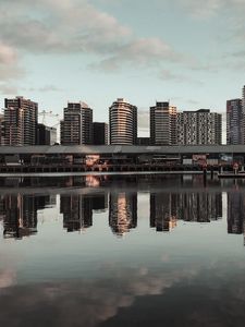 Preview wallpaper city, buildings, architecture, water, reflection