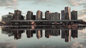 Preview wallpaper city, buildings, architecture, water, reflection