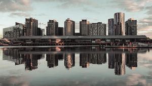 Preview wallpaper city, buildings, architecture, water, reflection