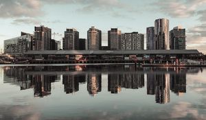 Preview wallpaper city, buildings, architecture, water, reflection