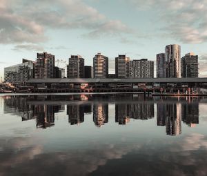 Preview wallpaper city, buildings, architecture, water, reflection