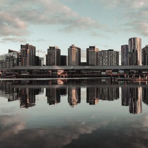 Preview wallpaper city, buildings, architecture, water, reflection