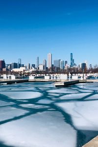 Preview wallpaper city, buildings, architecture, skyscrapers, ice, frozen