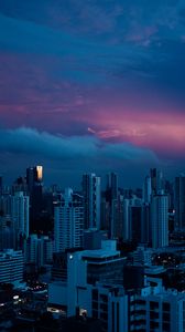 Preview wallpaper city, buildings, architecture, evening, skyscrapers