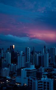 Preview wallpaper city, buildings, architecture, evening, skyscrapers