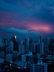 Preview wallpaper city, buildings, architecture, evening, skyscrapers