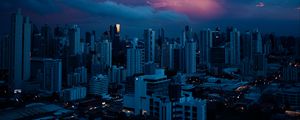 Preview wallpaper city, buildings, architecture, evening, skyscrapers