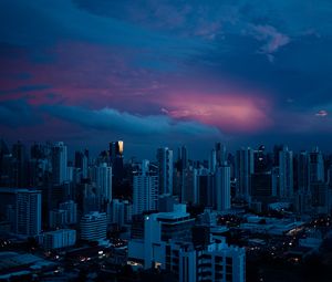 Preview wallpaper city, buildings, architecture, evening, skyscrapers