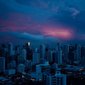 Preview wallpaper city, buildings, architecture, evening, skyscrapers