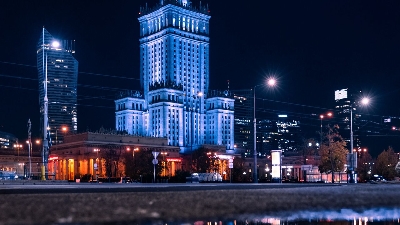 Wallpaper city, buildings, architecture, lights, night