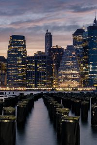 Preview wallpaper city, buildings, architecture, coast, metropolis, new york