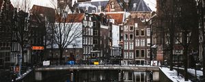 Preview wallpaper city, buildings, architecture, river, reflection, amsterdam