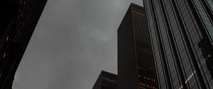 Preview wallpaper city, buildings, architecture, bottom view, clouds