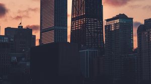 Preview wallpaper city, buildings, architecture, water, twilight