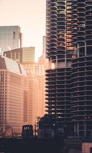 Preview wallpaper city, buildings, architecture, sunset