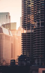 Preview wallpaper city, buildings, architecture, sunset