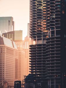 Preview wallpaper city, buildings, architecture, sunset