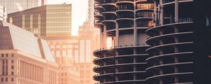 Preview wallpaper city, buildings, architecture, sunset