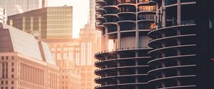 Preview wallpaper city, buildings, architecture, sunset