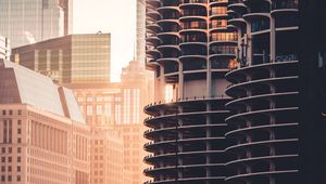 Preview wallpaper city, buildings, architecture, sunset