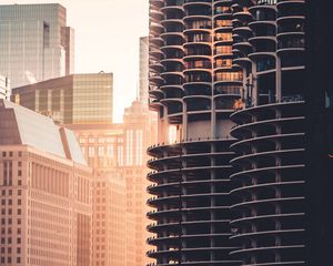 Preview wallpaper city, buildings, architecture, sunset