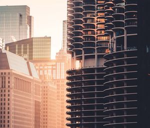 Preview wallpaper city, buildings, architecture, sunset