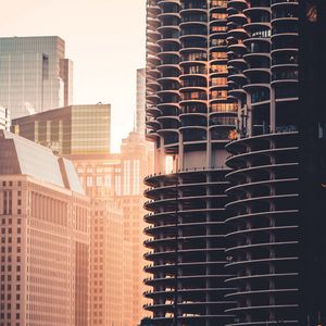 Preview wallpaper city, buildings, architecture, sunset